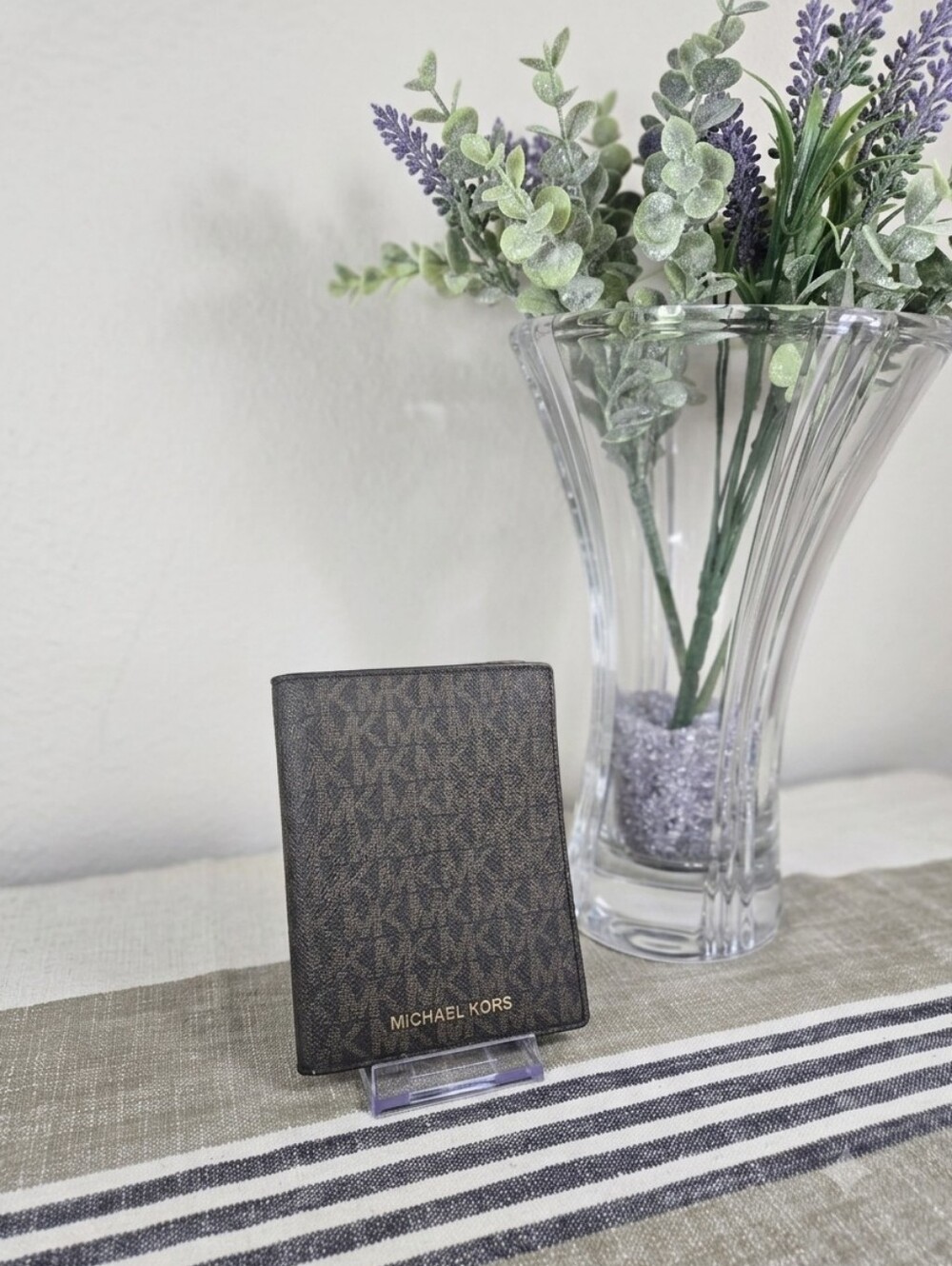 Michael Kors Jet Set Brown Monogram Passport Wallet